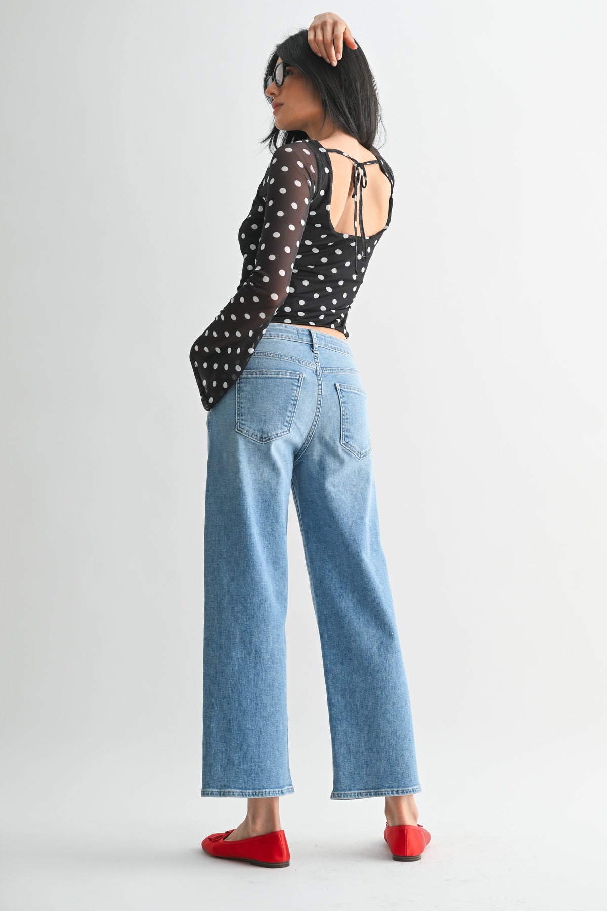 Just Black Petite Slim Wide Leg