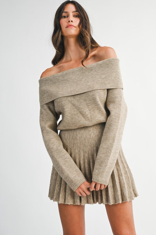 Knit Off-Shoulder Mini Dress