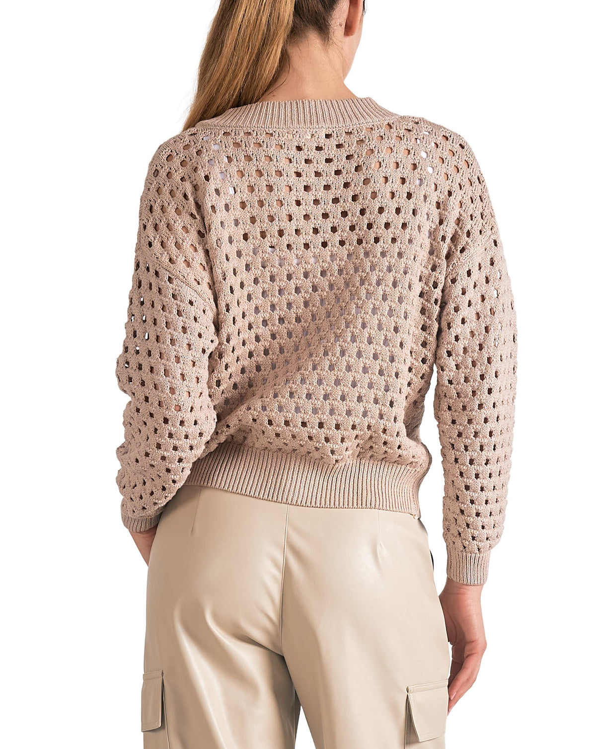Elan Zip Up Cut Out Cardigan