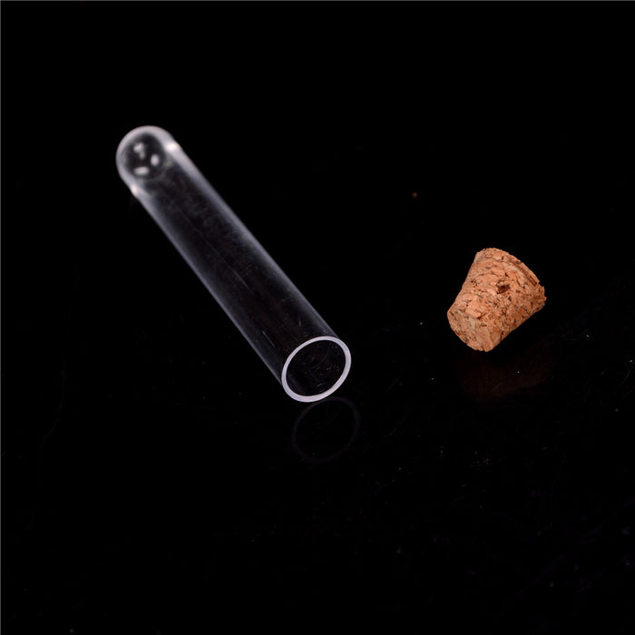 6" Clear Plastic Tubes With Cork 20ml, (20 Pcs)