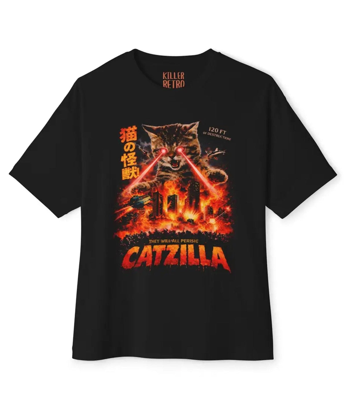 Black Catzilla Unisex Graphic Tee