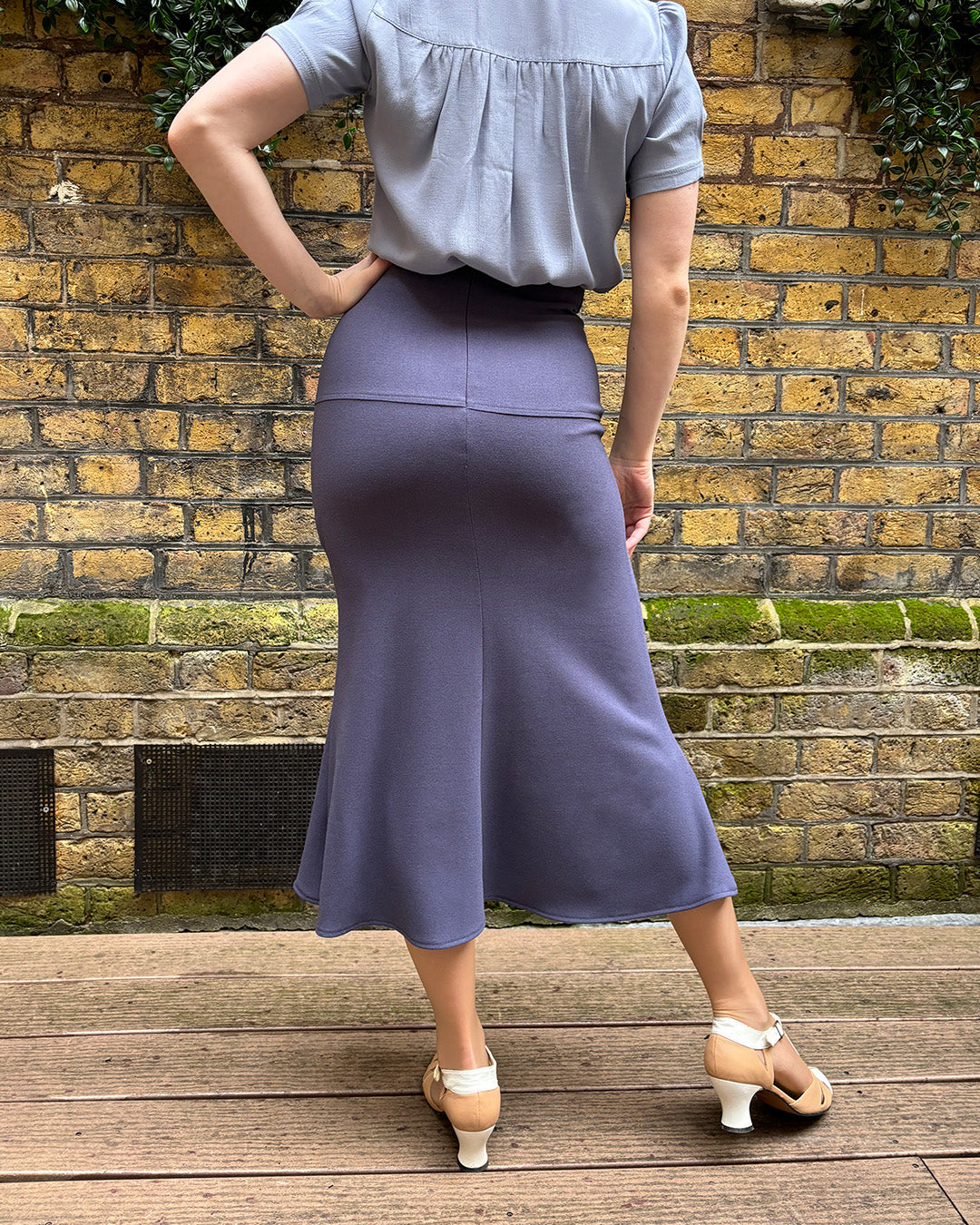 1930s Deco Panel Skirt - Steel