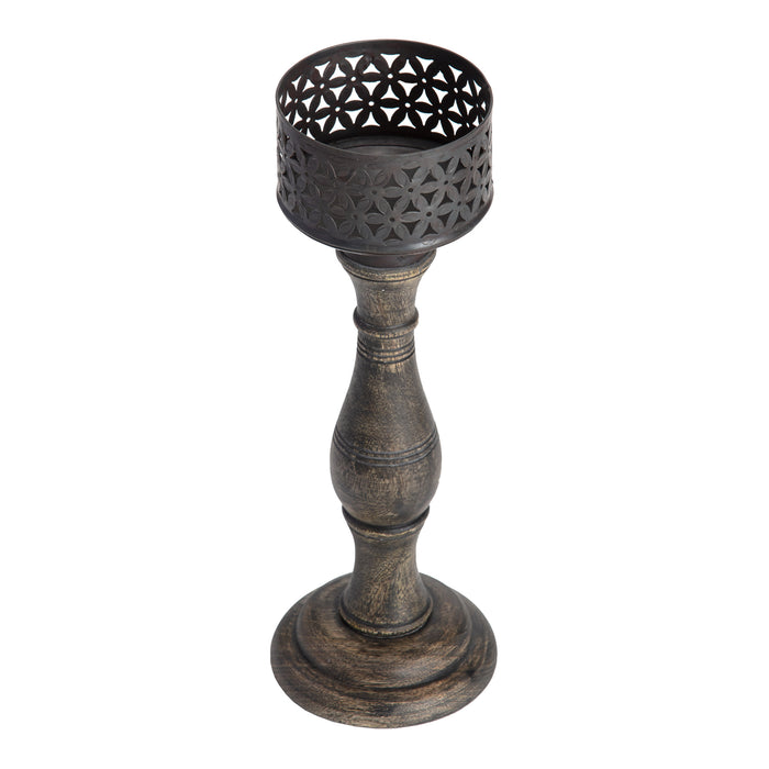 Handcrafted Ornate Baroque Pillar Candle Lrg