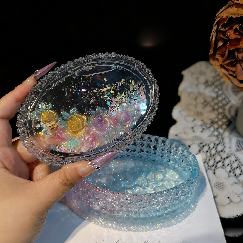 Handmade Diamond Oval Mother's Day Greeting Storage Jar Resin Mold
