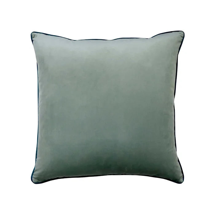 Seafoam Velvet Piped Cushion