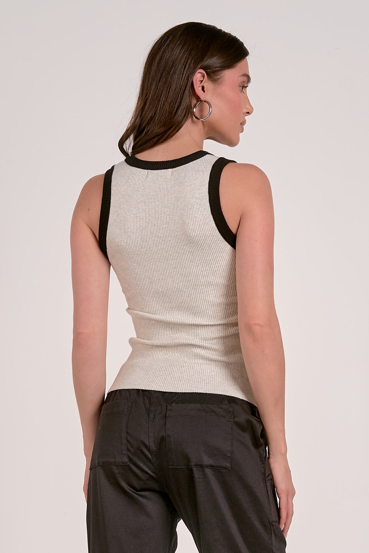 Elan Contrast Trim Tank Top