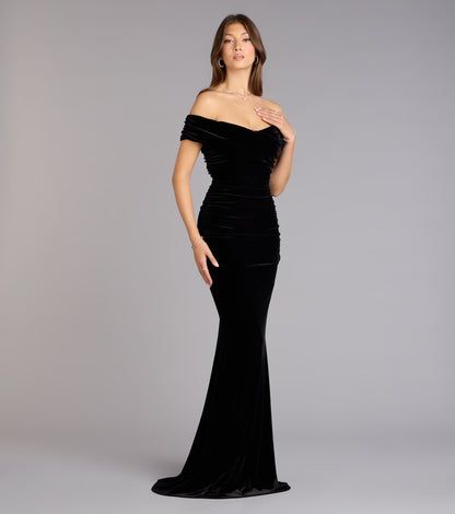Gemma Velvet Off-The-Shoulder Mermaid Dress