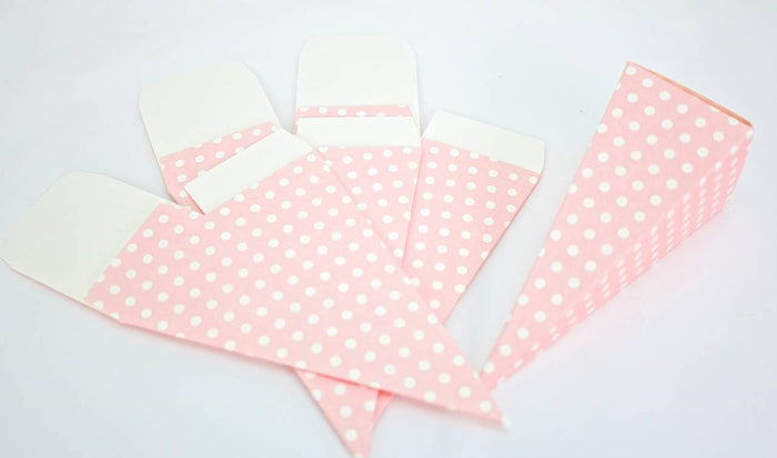 12 pcs- Italian Polka-Dot Cone Box (Blue & Pink)