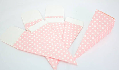 12 pcs- Italian Polka-Dot Cone Box (Blue & Pink)