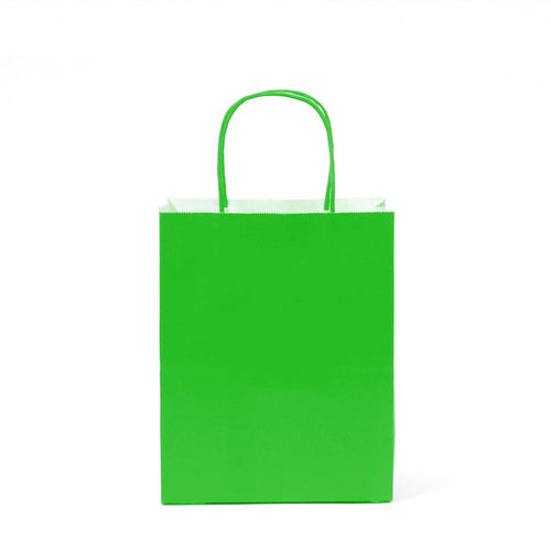 12 pcs- Solid Green Color Kraft Bag 8" x 10"
