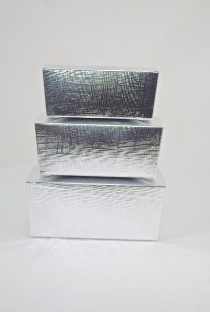 12 pcs-Italian Gold & Silver Rectangular Treat Boxes (3 Sizes)