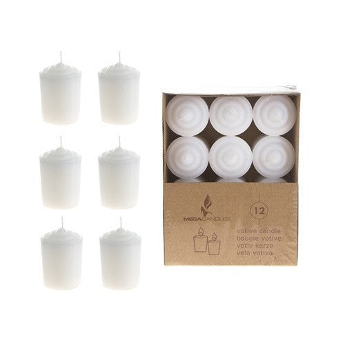 12 pcs-Unscented Votive Candles 15 hours