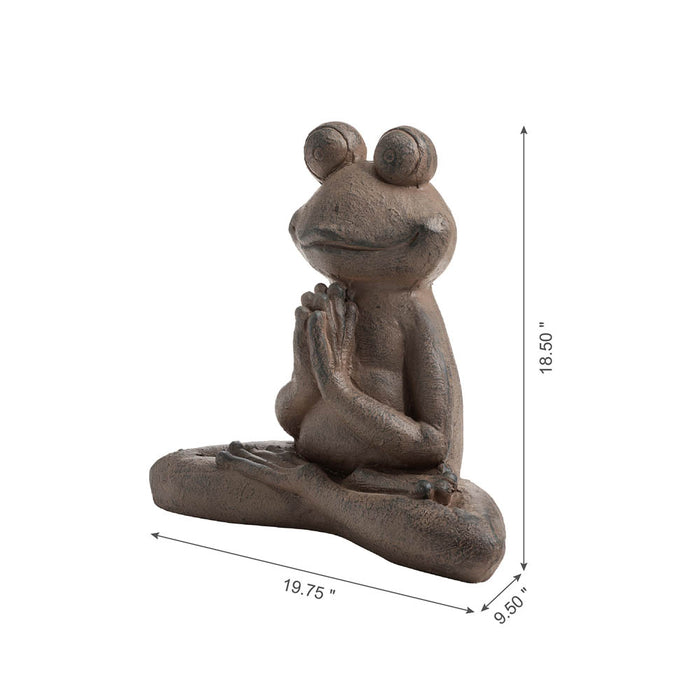 18.5"H MGO Yoga Frog Statue