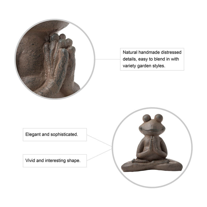 18.5"H MGO Yoga Frog Statue