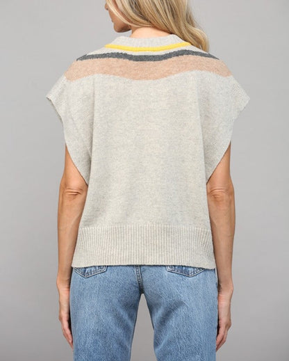 Fate Stripe V-Neck Knit Vest