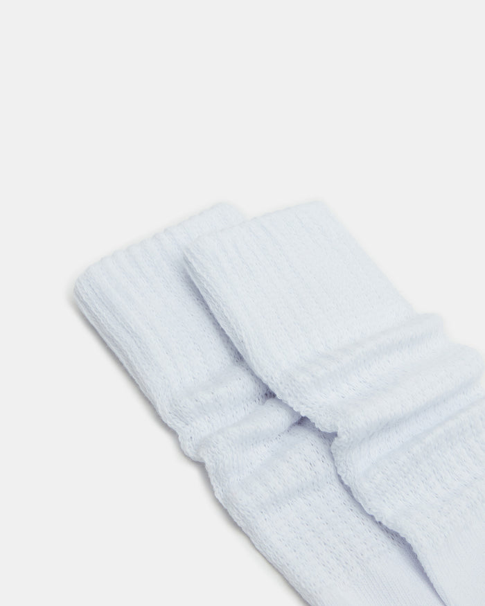 2 PACK SLOUCHY CREW SOCKS WHITE