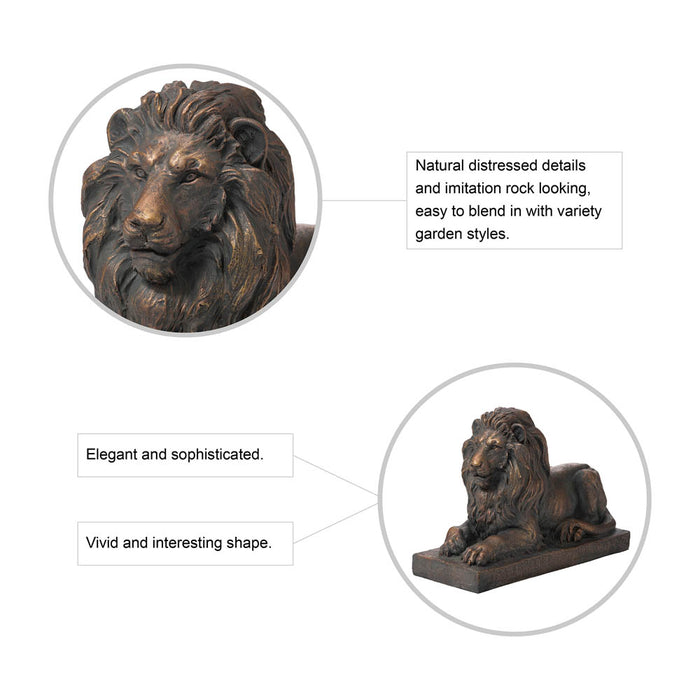 21.75"L MGO Guardian Lying  Lion Statue