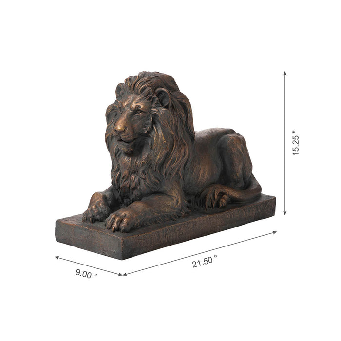 21.75"L MGO Guardian Lying  Lion Statue