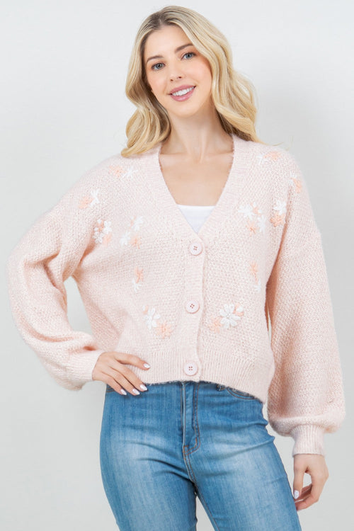 Floral Embroidered Cardigan