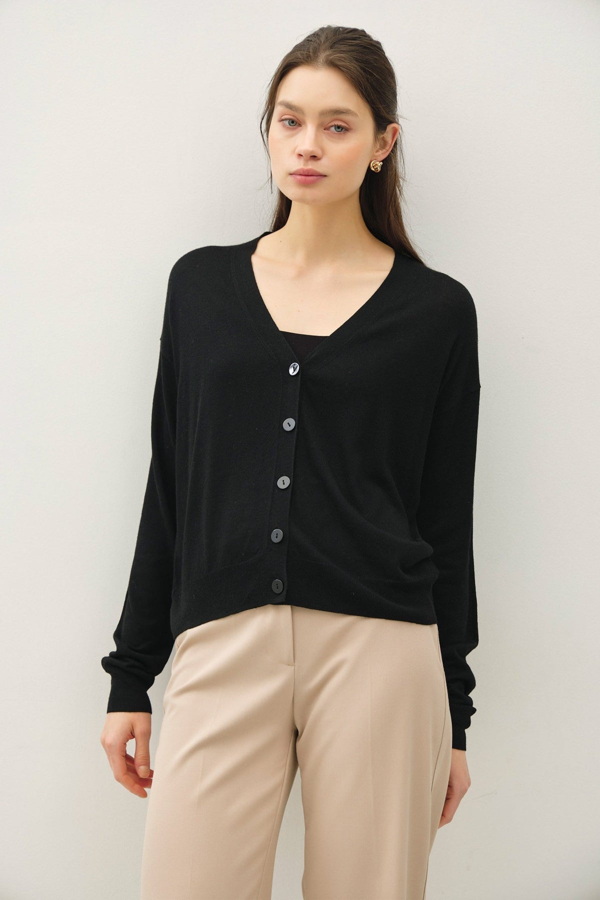 Long Sleeve Button Up Varsity Cardigan