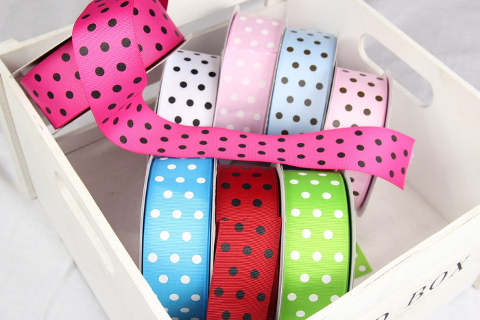 25 yards-Polka Dot Ribbon 1.5"