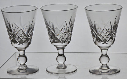3 Signed Hand Cut Glass port Glengarry Cambridge Stuart