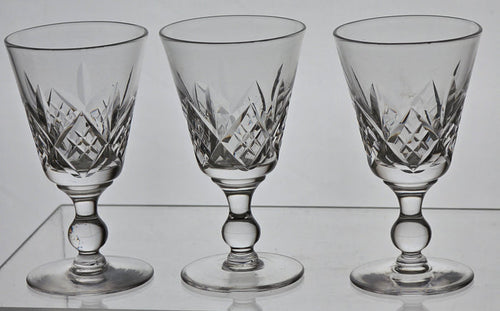 3 Signed Hand Cut Glass port Glengarry Cambridge Stuart