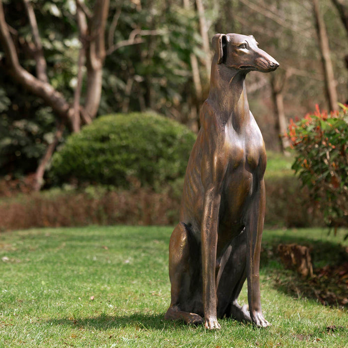 30.25"H MGO Sitting Greyhound Dog Statue