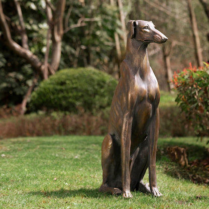 30.25"H MGO Sitting Greyhound Dog Statue