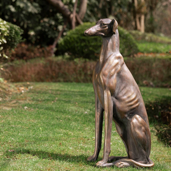 30.25"H MGO Sitting Greyhound Dog Statue