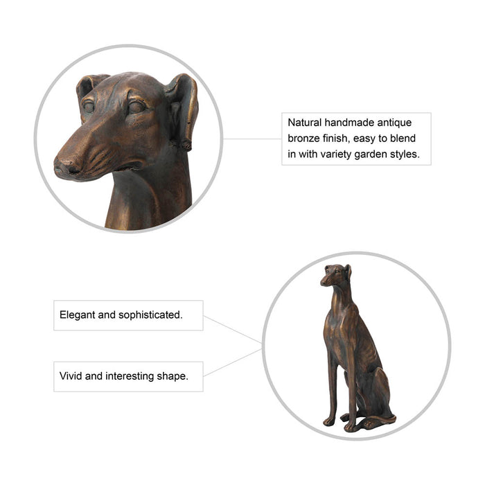 30.25"H MGO Sitting Greyhound Dog Statue