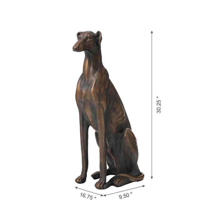 30.25"H MGO Sitting Greyhound Dog Statue