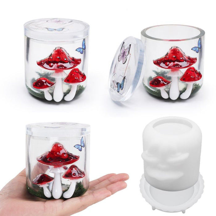 3D Mushroom Storage Jar Resin Mold Set