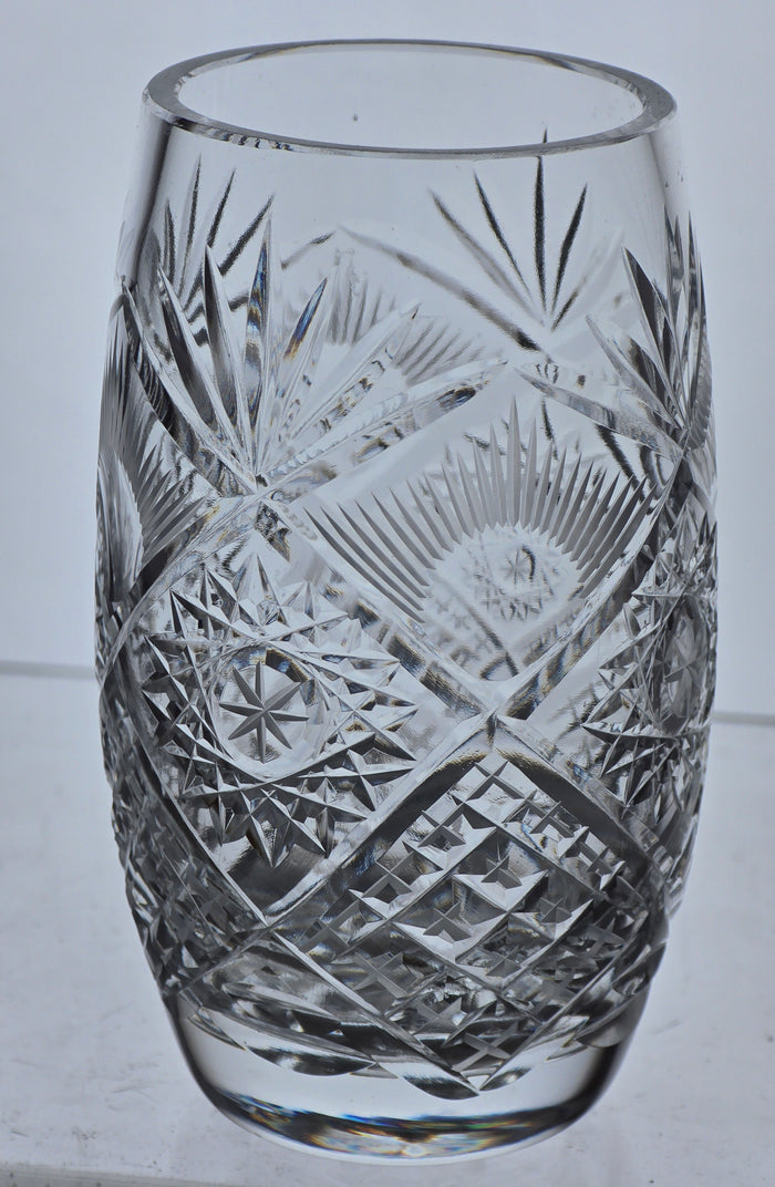 4 piece Cross cut pattern Hand cut Crystal juice glass