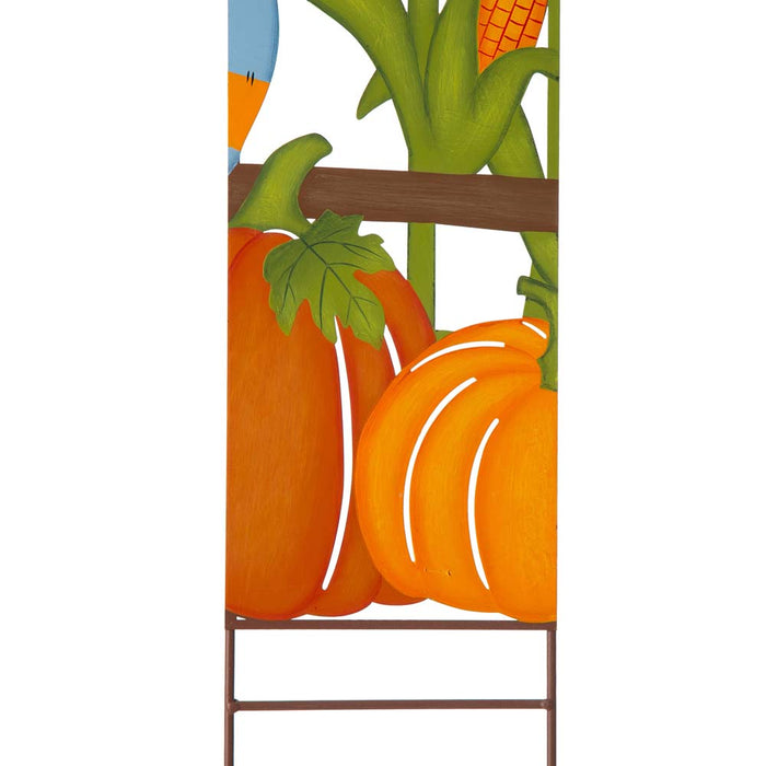 41.5"H Fall Metal Scarecrow & Corns Combo Yard Stake