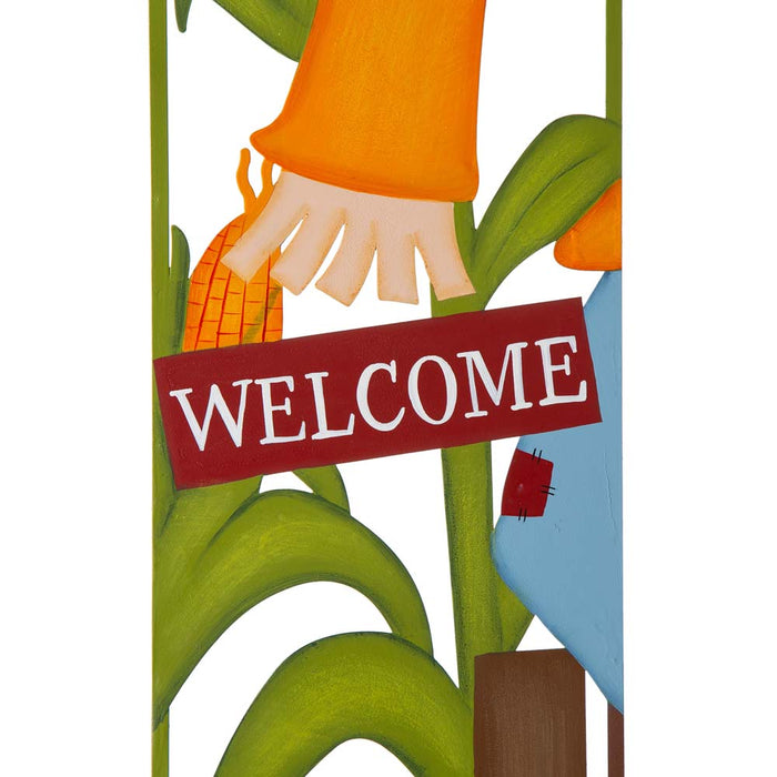 41.5"H Fall Metal Scarecrow & Corns Combo Yard Stake