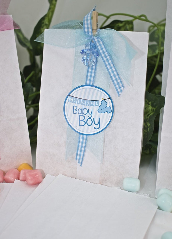 50 pcs - White Paper Goody Bags