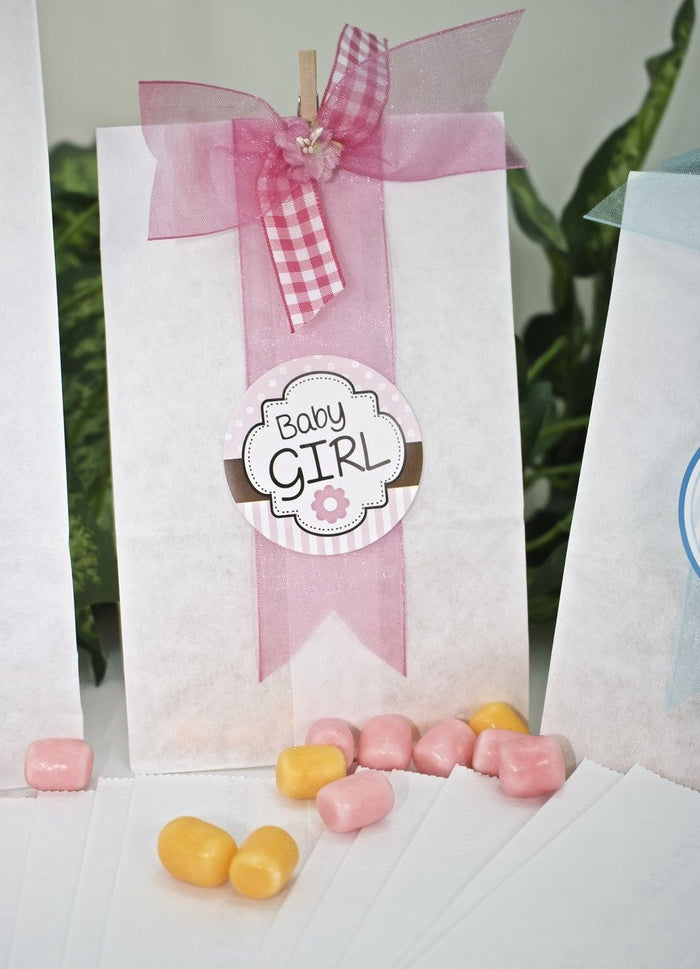 50 pcs - White Paper Goody Bags