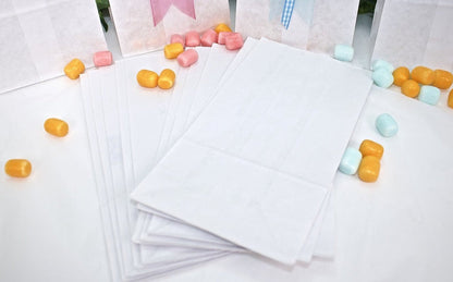 50 pcs - White Paper Goody Bags