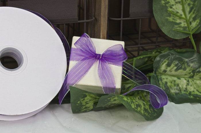 50 yards-Purple Corsage Ribbon (3/8" & 5/8")