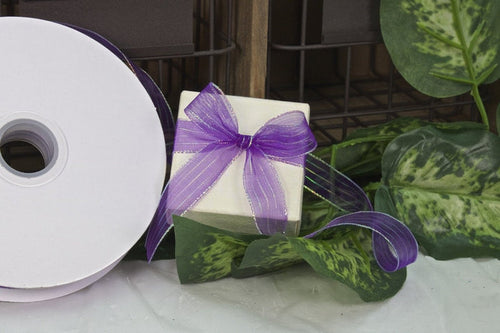 50 yards-Purple Corsage Ribbon (3/8" & 5/8")