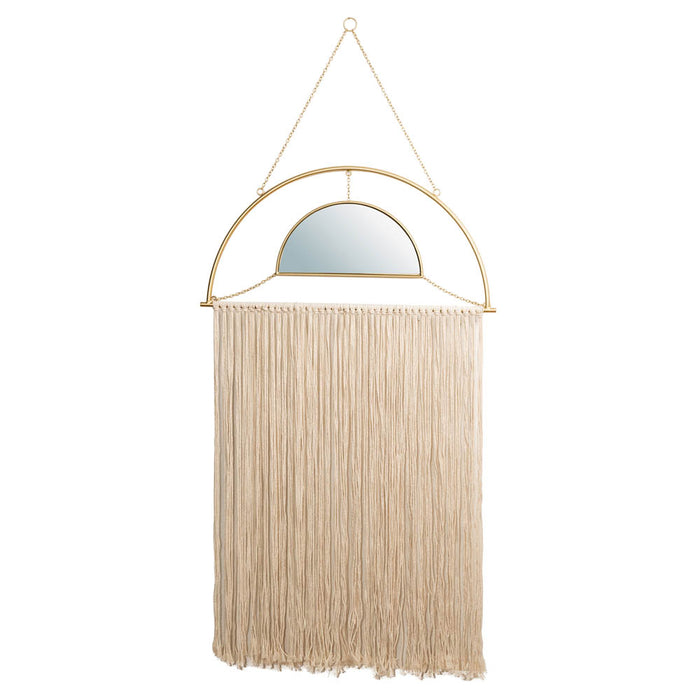 67.75"H Regency Modern/Boho Mirror With Tassels Hanging Decor