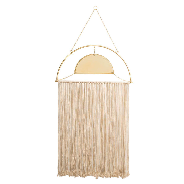 67.75"H Regency Modern/Boho Mirror With Tassels Hanging Decor