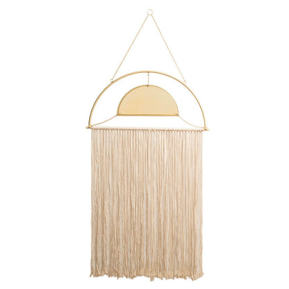 67.75"H Regency Modern/Boho Mirror With Tassels Hanging Decor
