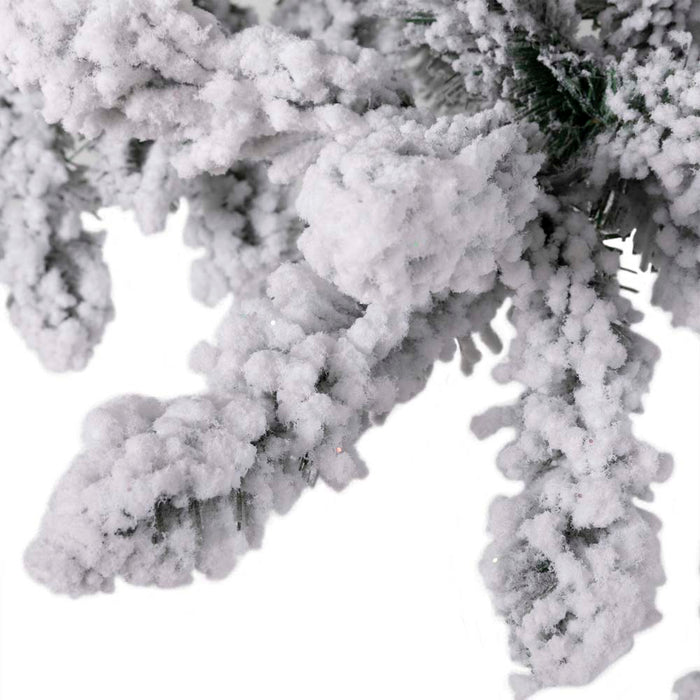 6ft Pre-Lit Snow Flocked Slim Fir Artificial Christmas Tree with 300 Warm White Lights