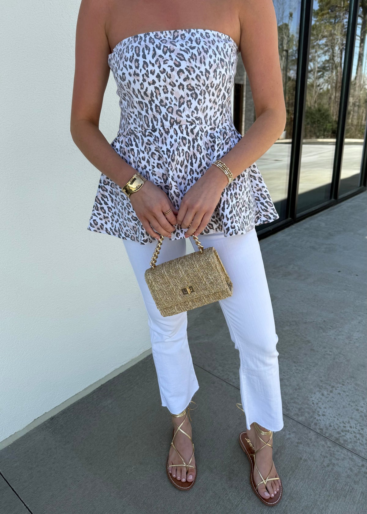 Cropped Denim Flare Jeans