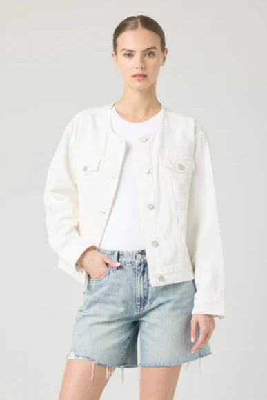 Blank NYC Collarless Denim Jacket