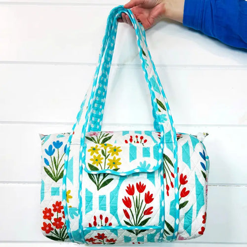 Folklore Quilted Mini Duffle Bag