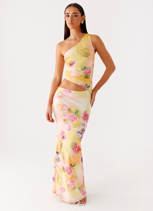 Seranella One Shoulder Maxi Dress - Sunburst Floral
