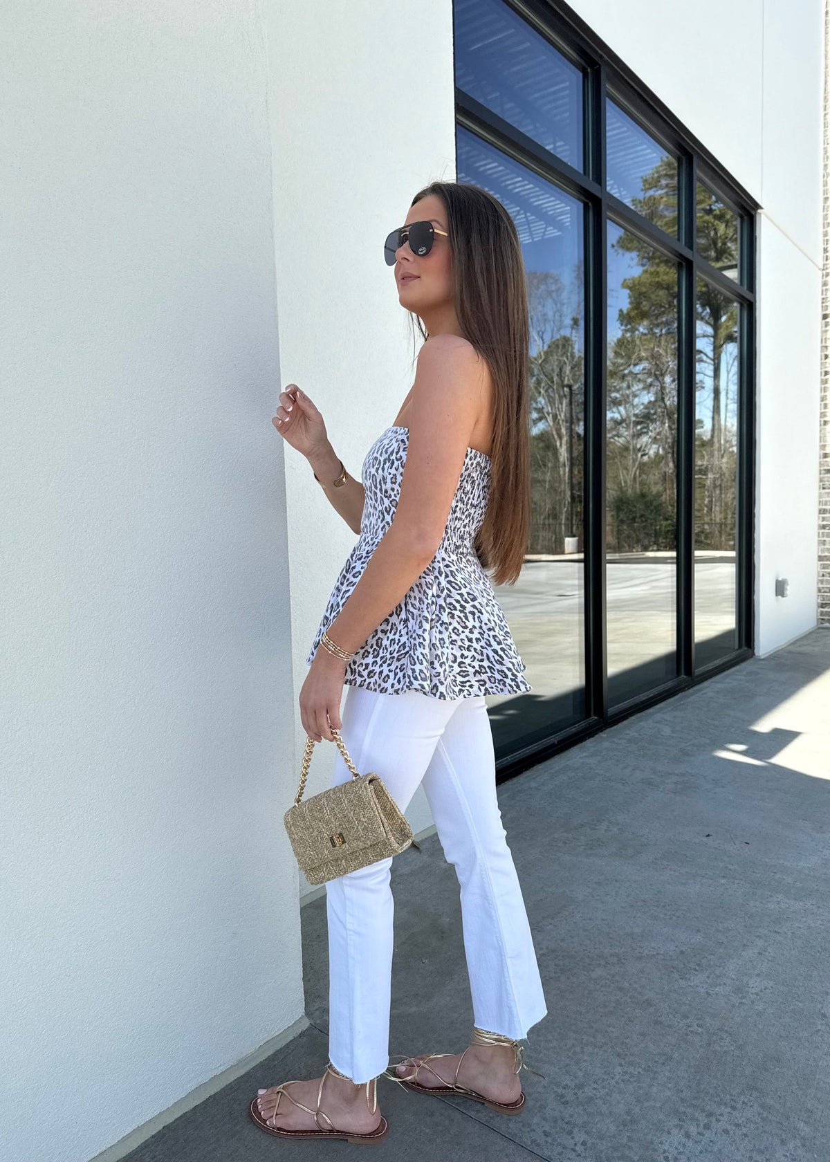 Cropped Denim Flare Jeans